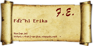 Fühl Erika névjegykártya